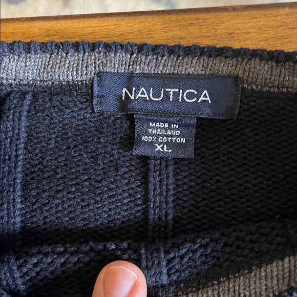 Nautica Dark Knit Cotton Sweater - Picture 6 of 11